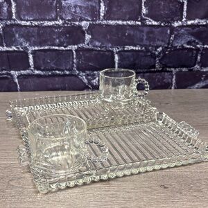 Vintage Hazel Atlas Sip Snack Smoke Set